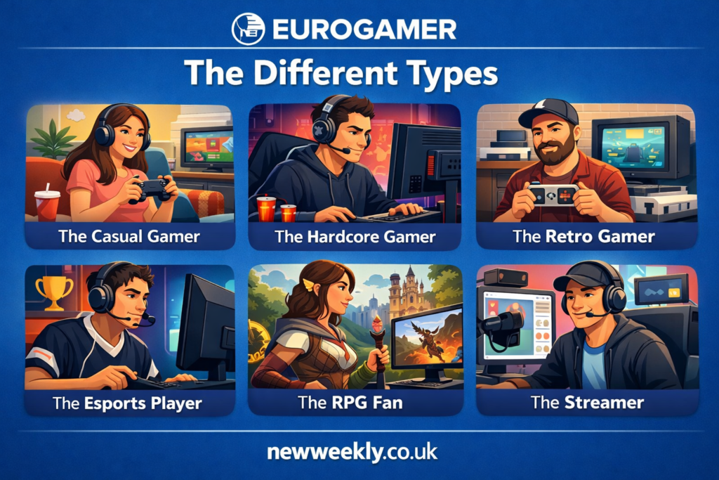 Different types of gamers illustrated.
