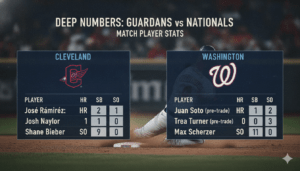cleveland guardians vs washington nationals match player stats