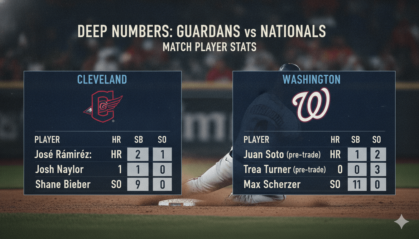 cleveland guardians vs washington nationals match player stats